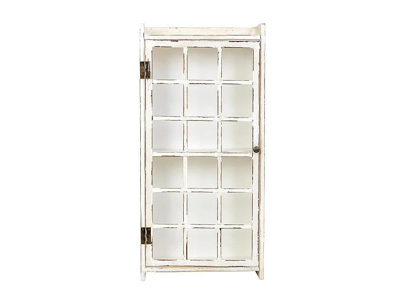 Vitrina de madera beige 43x19x88.5h cm