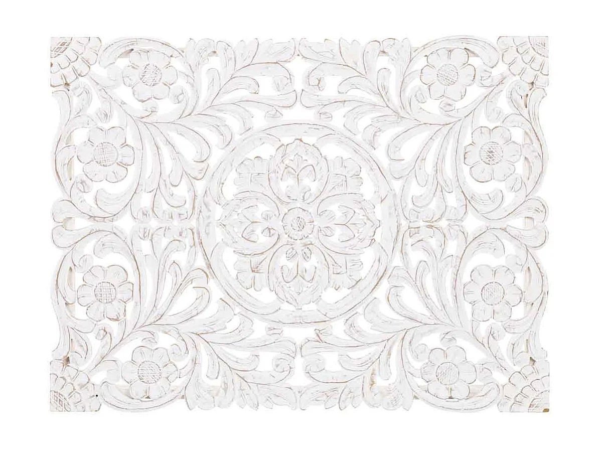 Panneau en bois sculpté blanc 120 x 90 x 2,5 cm (hauteur)