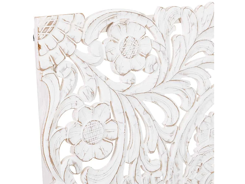 Panneau en bois sculpté blanc 120 x 90 x 2,5 cm (hauteur)