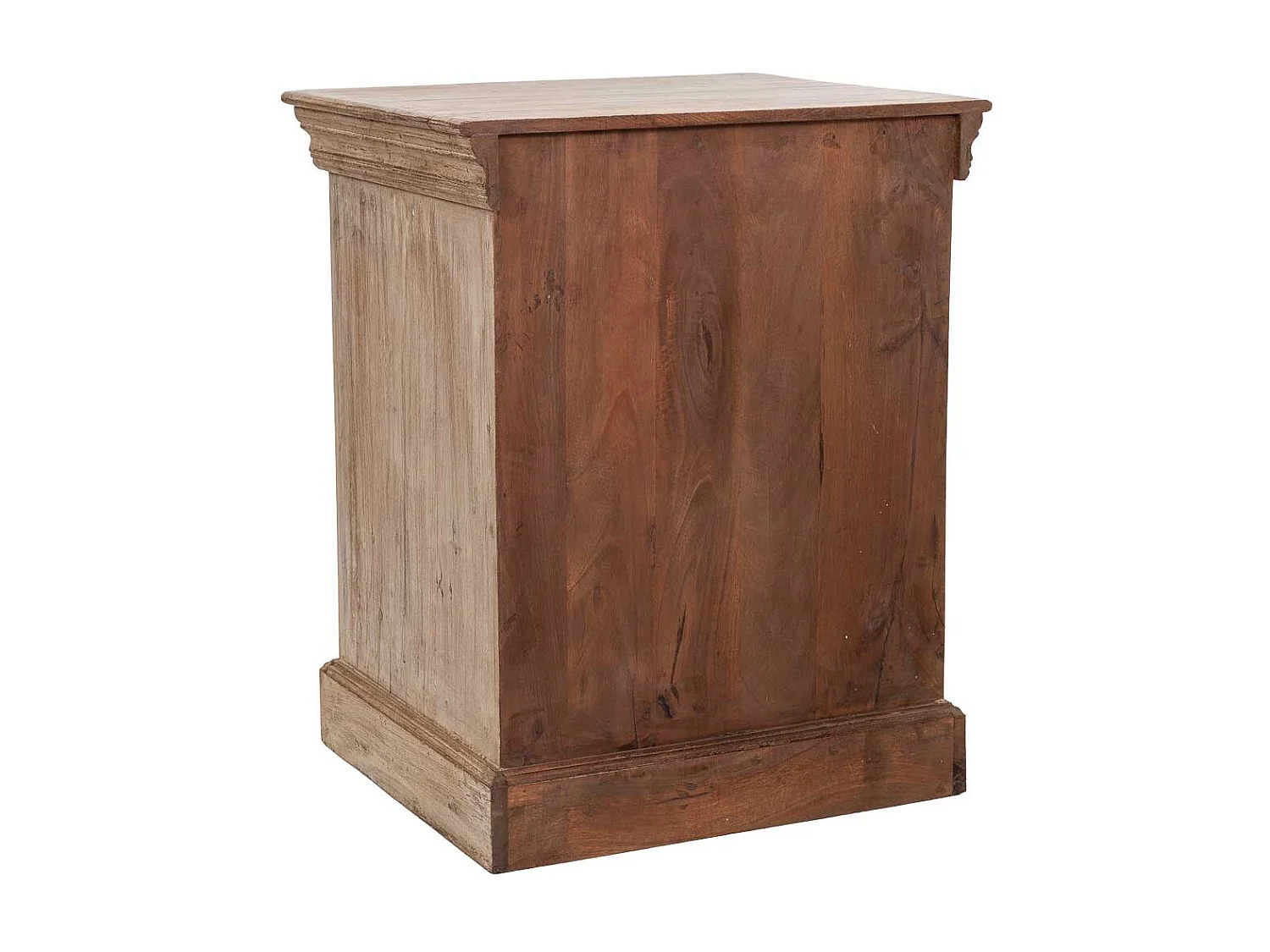 Handgefertigter beigefarbener Nachttisch aus Holz, 53x45x66 cm