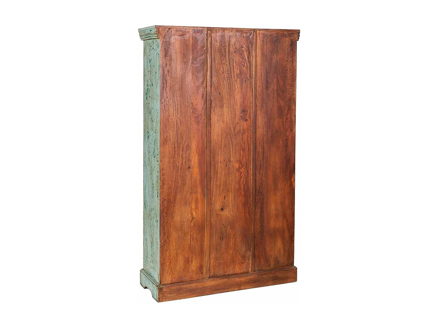 Vitrina de madera artesanal turquesa 105x40x180h cm
