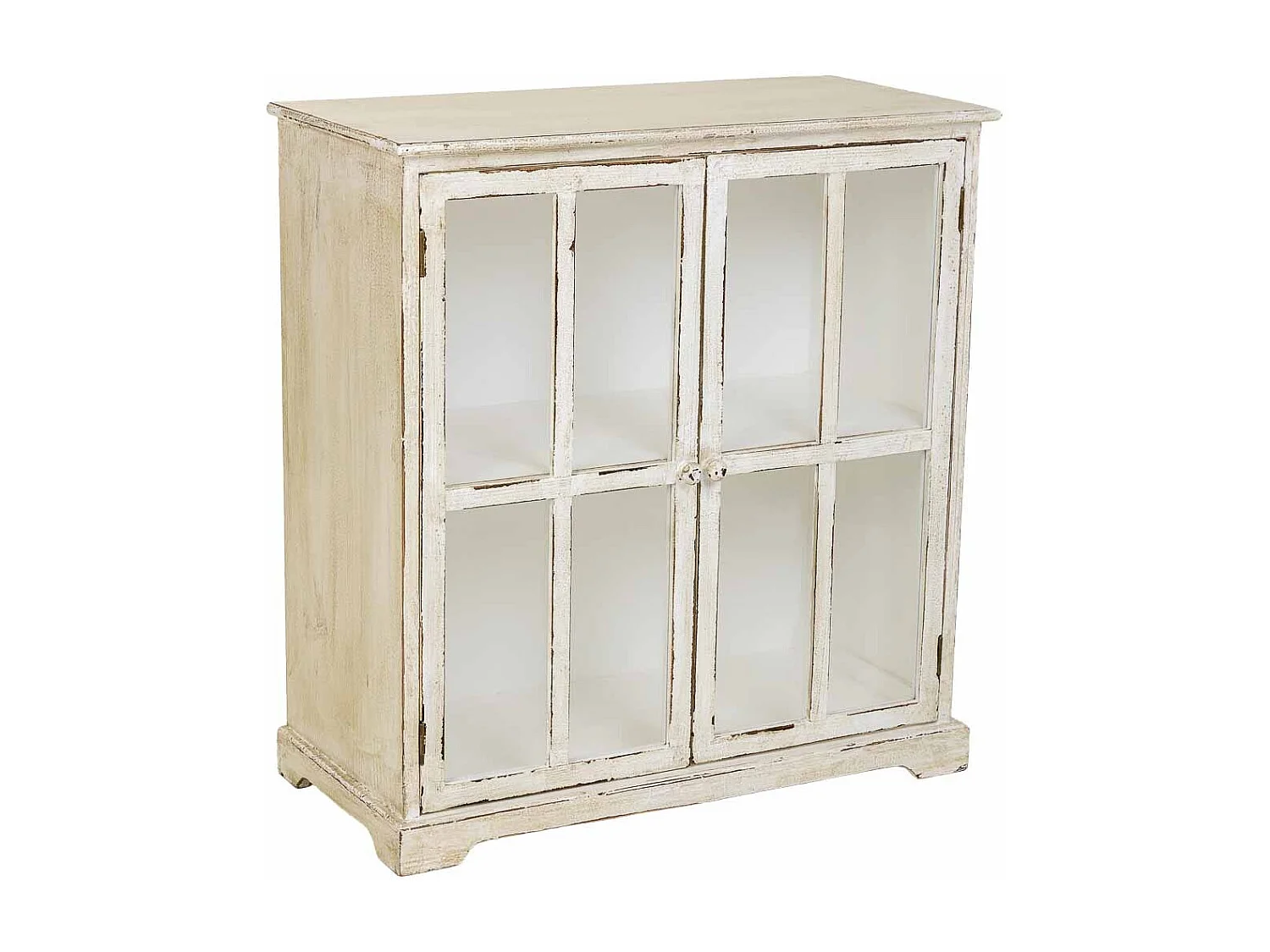 Vitrina de madera beige 80x38x85h cm