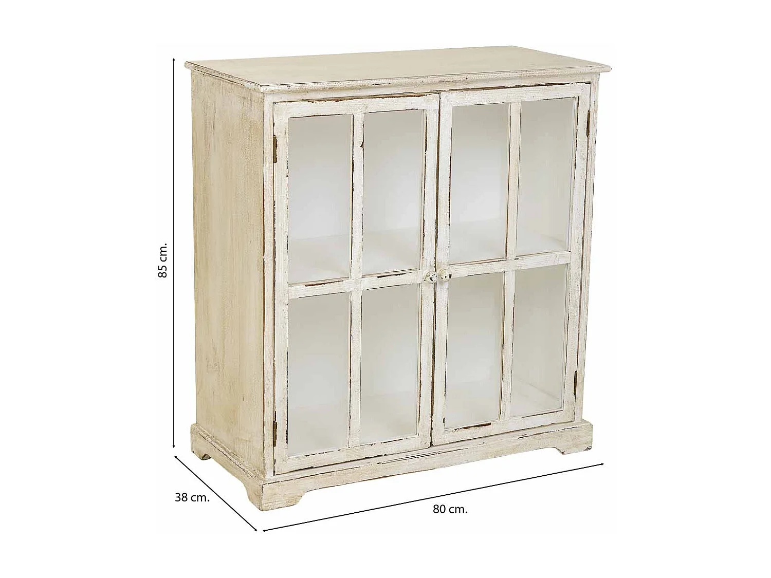 Vitrina de madera beige 80x38x85h cm