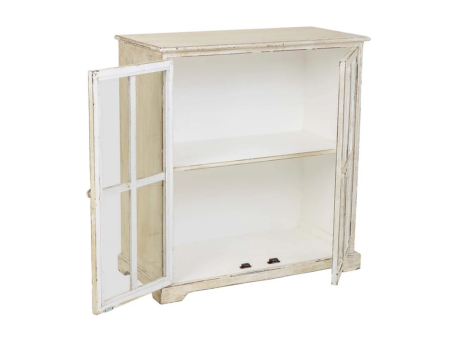 Vitrina de madera beige 80x38x85h cm