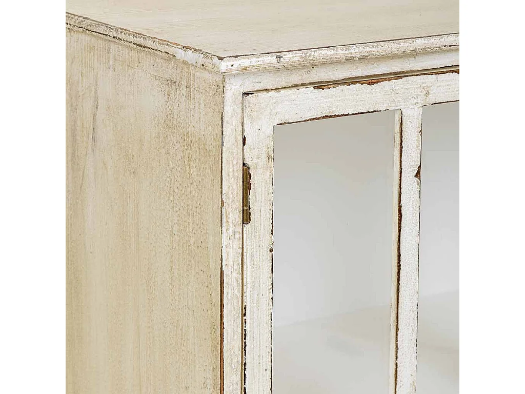 Vitrina de madera beige 80x38x85h cm