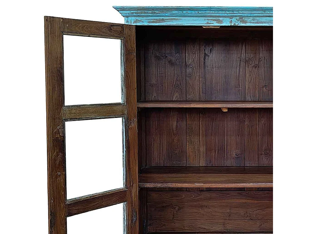 Vitrina de madera artesanal 100-110x40-45x170-180h cm