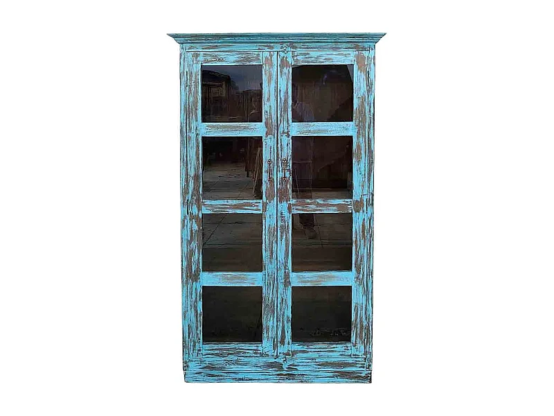 Vitrina de madera artesanal 100-110x40-45x170-180h cm