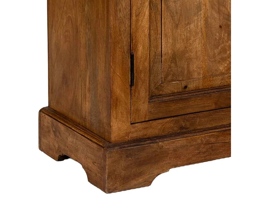 Vitrina de madera artesanal marrón 105x40x180h cm