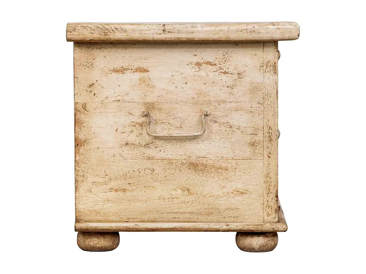 Coffre en bois artisanal beige 150x45x46h cm