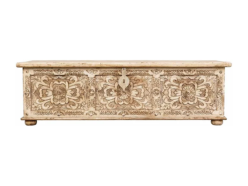 Meuble bas en bois, fabriqué artisanalement, 150 x 45 x 46 cm (hauteur)