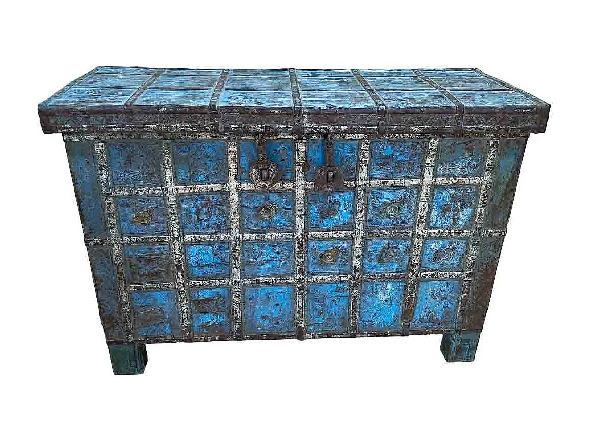 Coffre en bois fabriqué à la main 116 x 41 x 83 cm (hauteur)