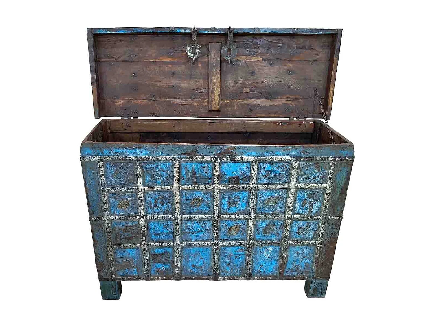 Coffre en bois fabriqué à la main 116 x 41 x 83 cm (hauteur)