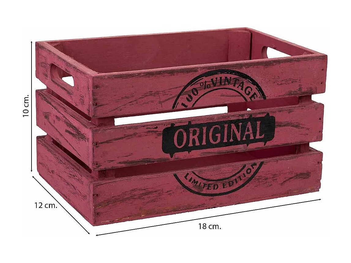 Tiroir en bois rouge 18 x 12 x 10 cm hauteur