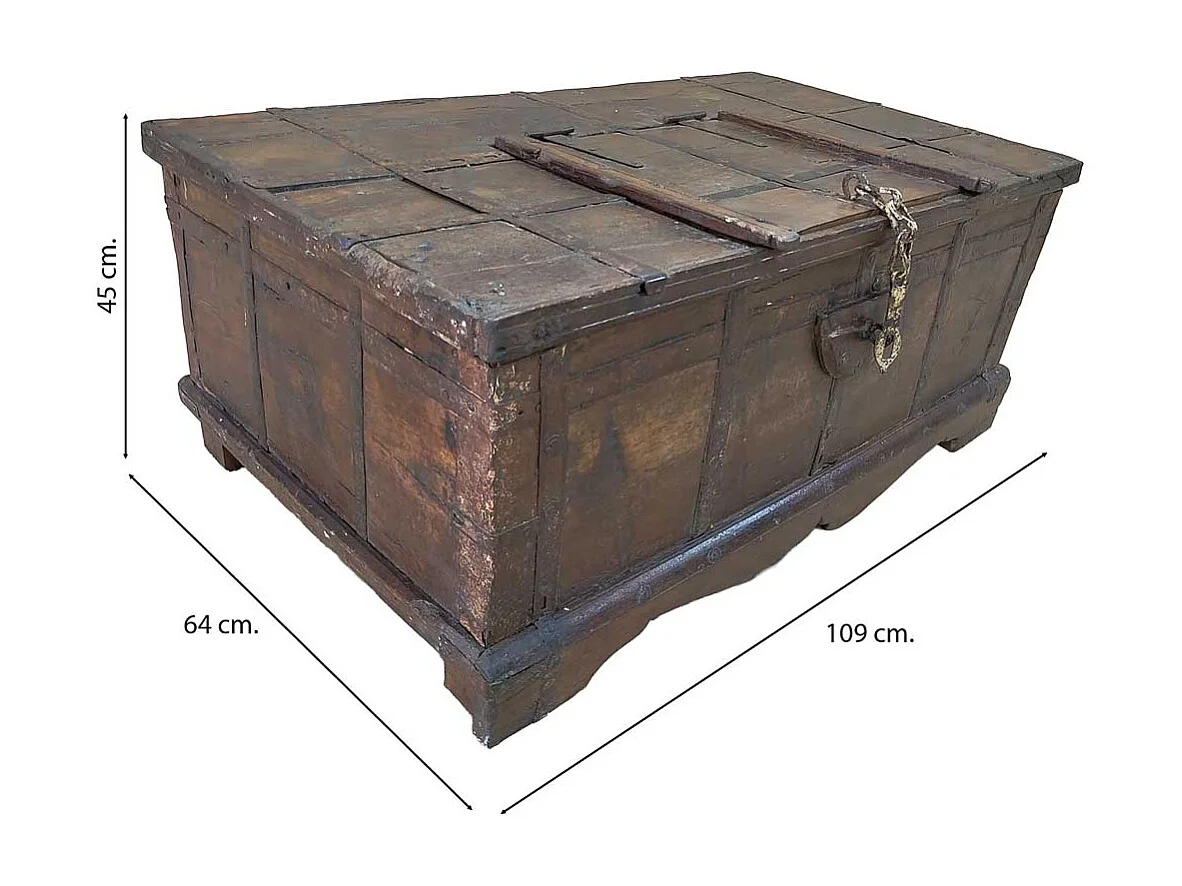 Baúl de madera artesanal 109x64x45h cm