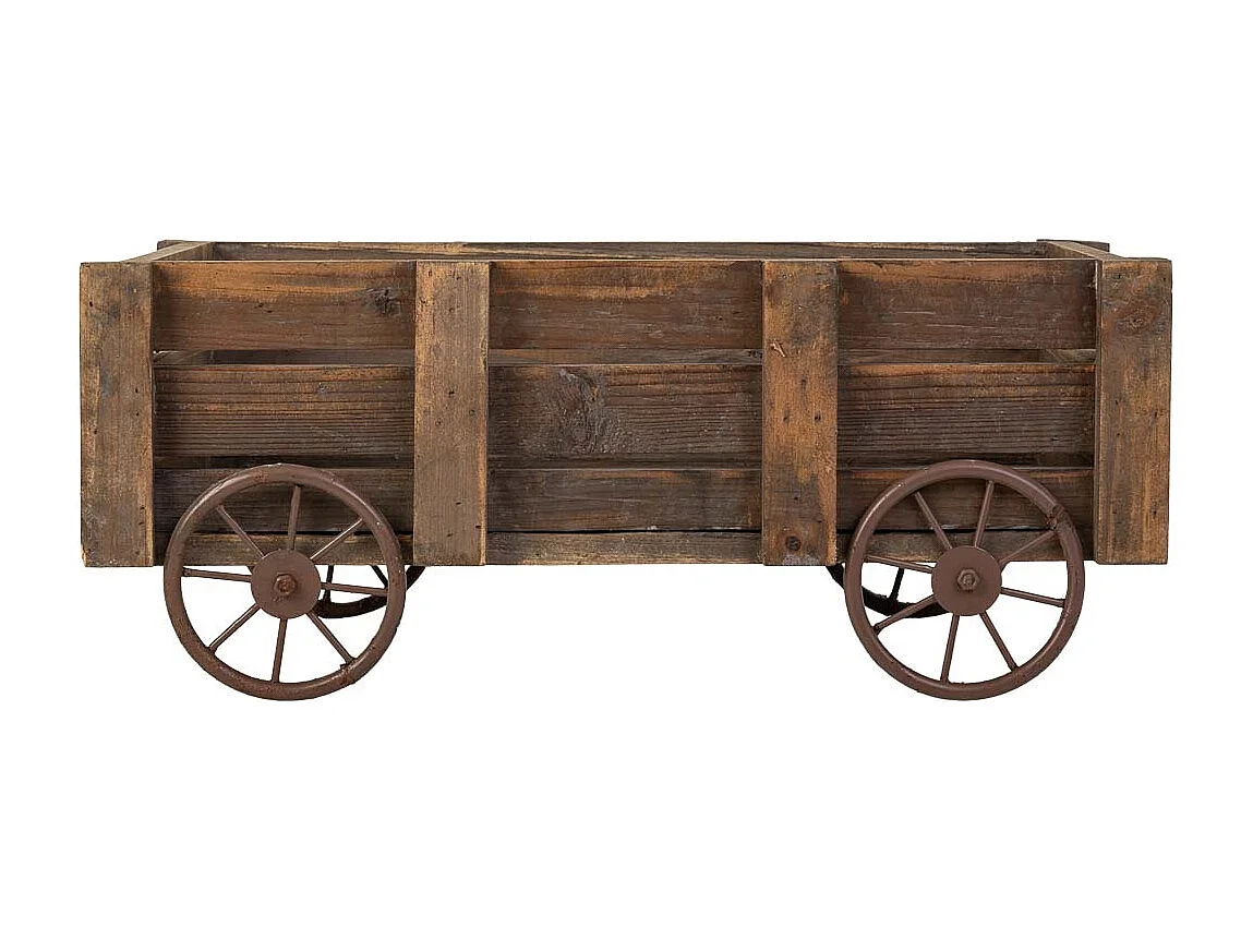 Lot 2 caisses bois marron 53x31,5x22-44x23,5x19h cm