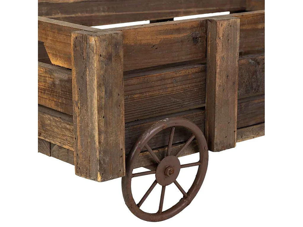 Lot 2 caisses bois marron 53x31,5x22-44x23,5x19h cm
