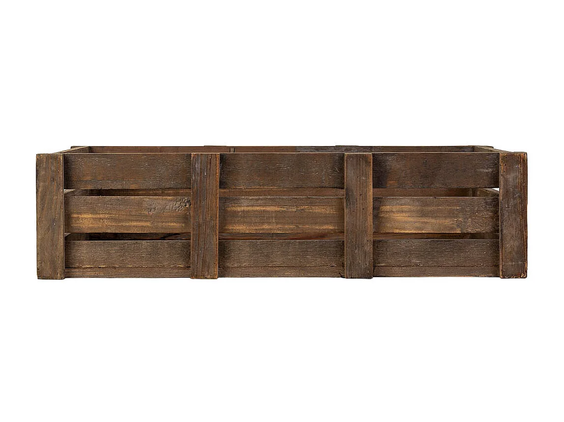 Lot 2 caisses bois marron 74x41x19-65x33,5x17h cm