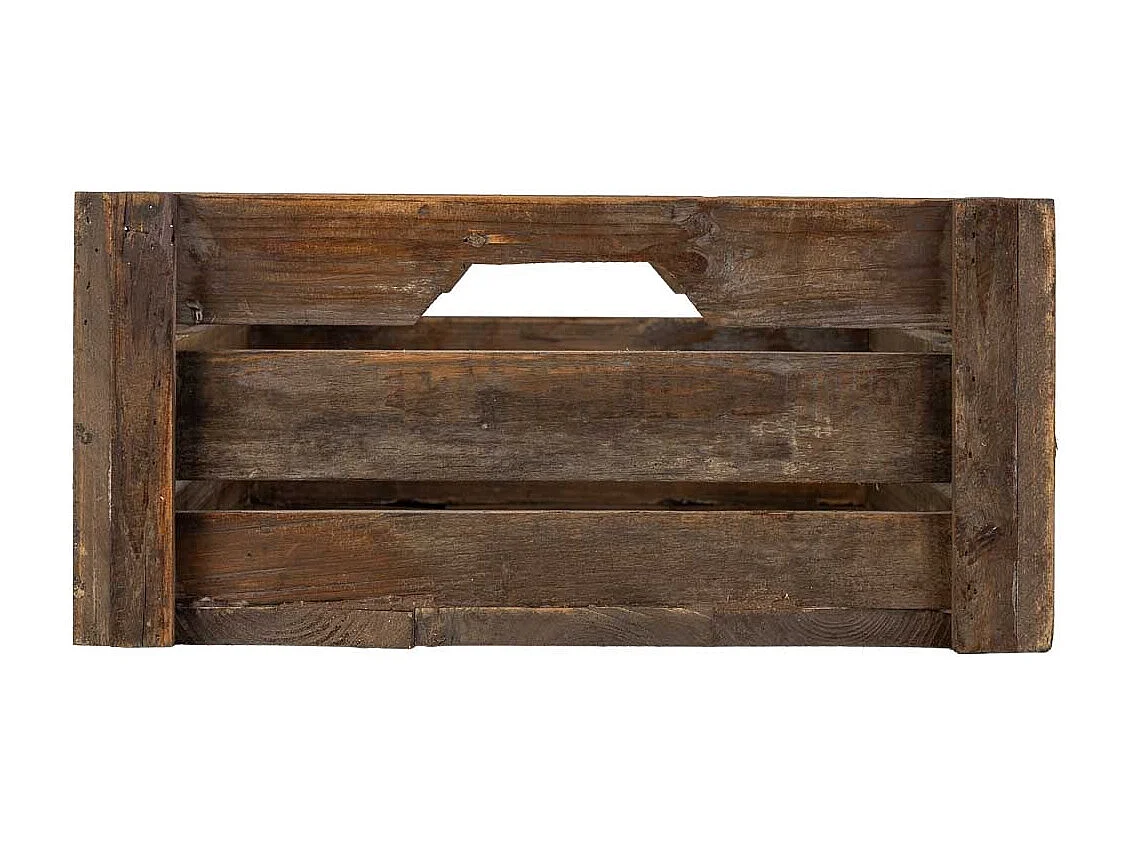 Lot 2 caisses bois marron 74x41x19-65x33,5x17h cm