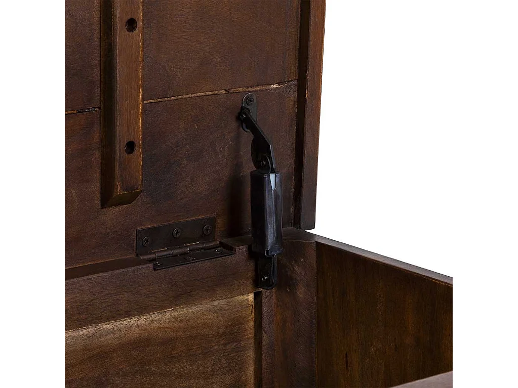 Coffre en bois brun sculpté à la main 100 x 40 x 46 cm (hauteur)