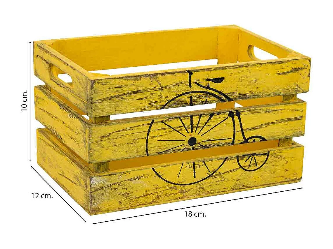 Cajon de madera naranja 18x12x10h cm