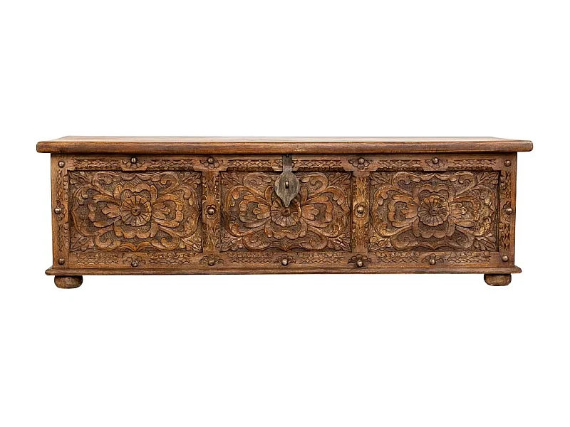 Meuble bas en bois, fabriqué artisanalement, 150 x 45 x 46 cm (hauteur)