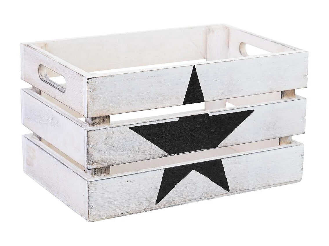 Cajon de madera blanco 18x12x10h cm