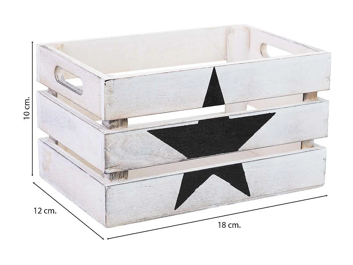 Cajon de madera blanco 18x12x10h cm