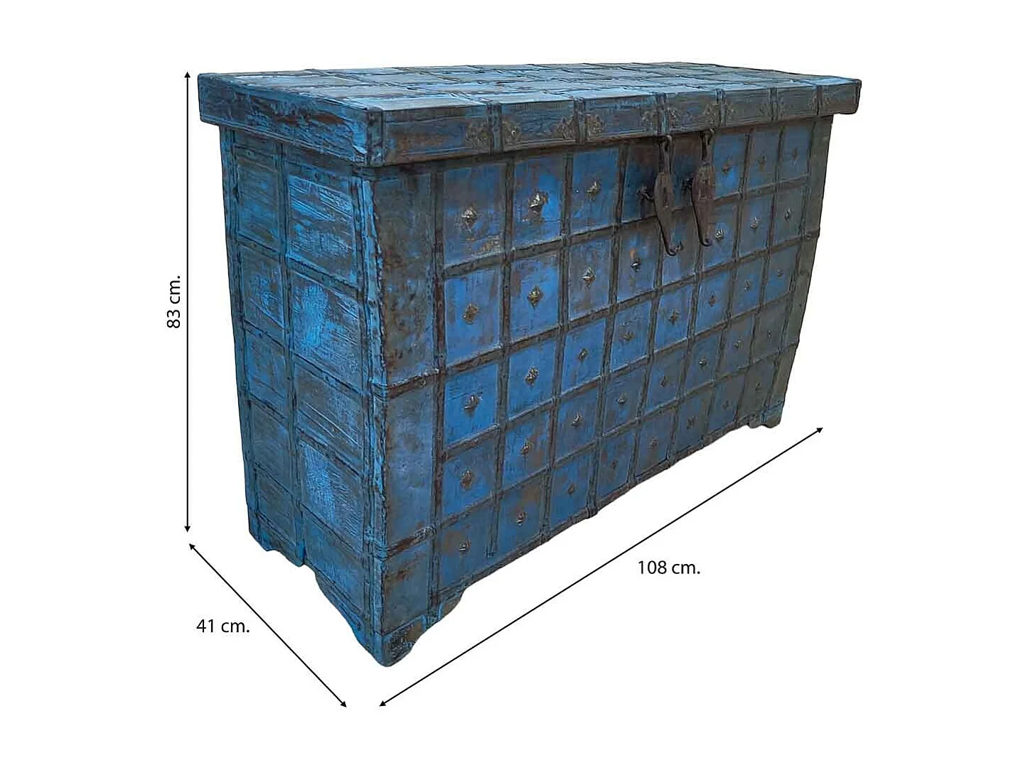 Coffre en bois fait main 108 x 41 x 83 cm (hauteur)