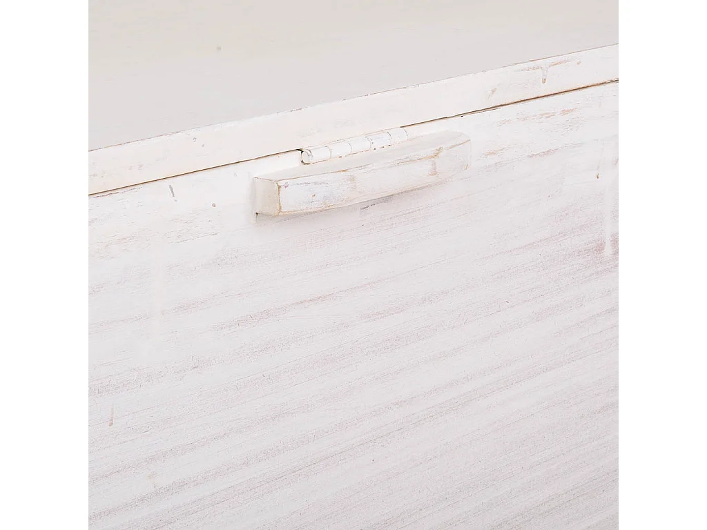 Baúl de madera artesanal blanco 102x48x50h cm