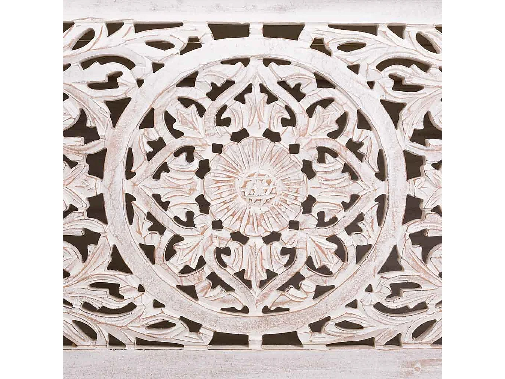 Baúl de madera artesanal blanco 102x48x50h cm