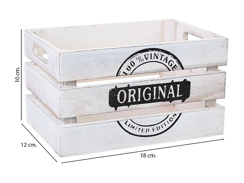 Tiroir en bois blanc 18 x 12 x 10 cm hauteur