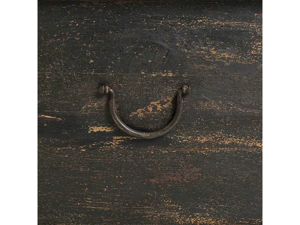 Coffre en bois sculpté artisanal, 150 x 45 x 46 cm hauteur