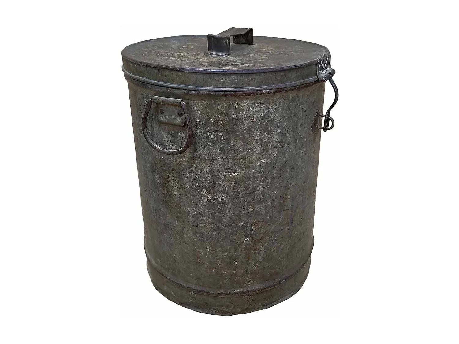 Bidón de metal acabado artesanal 29x29x41h cm