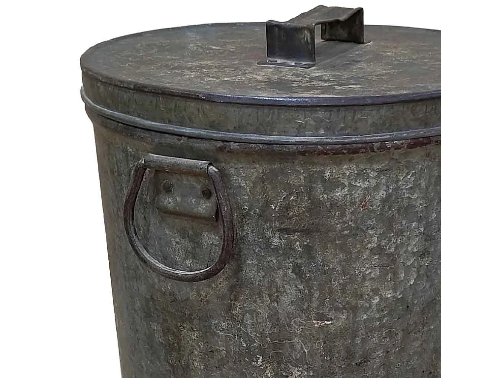 Bidón de metal acabado artesanal 29x29x41h cm