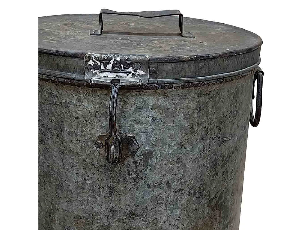 Bidón de metal acabado artesanal 29x29x41h cm