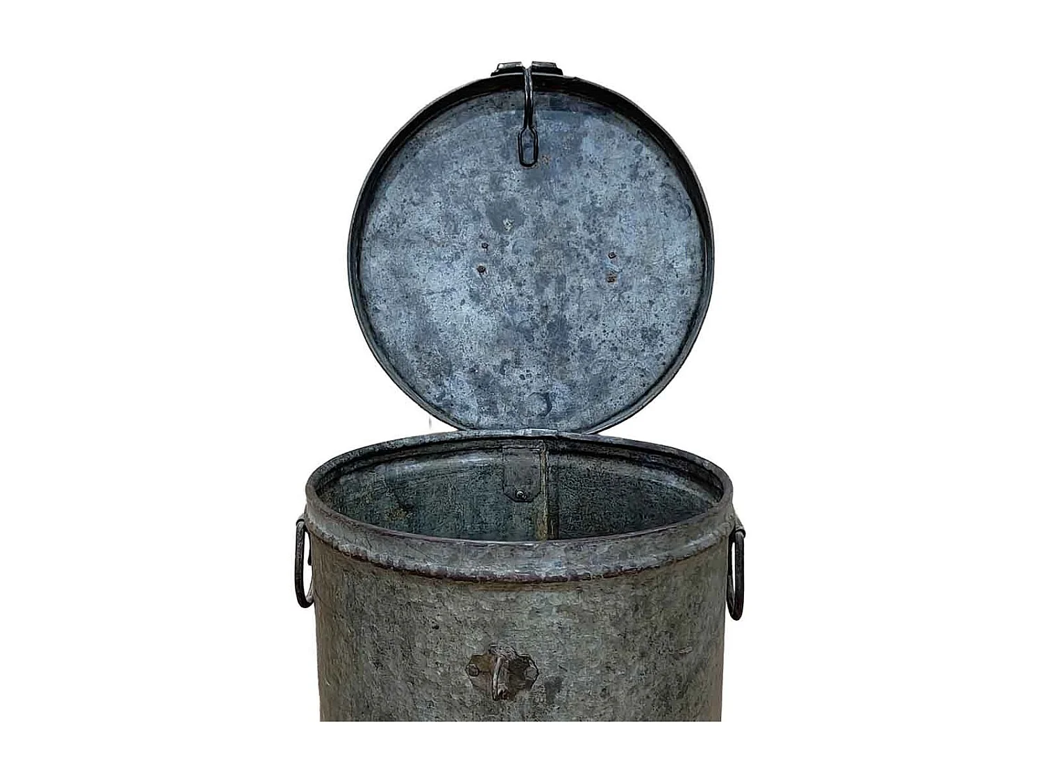 Bidón de metal acabado artesanal 29x29x41h cm