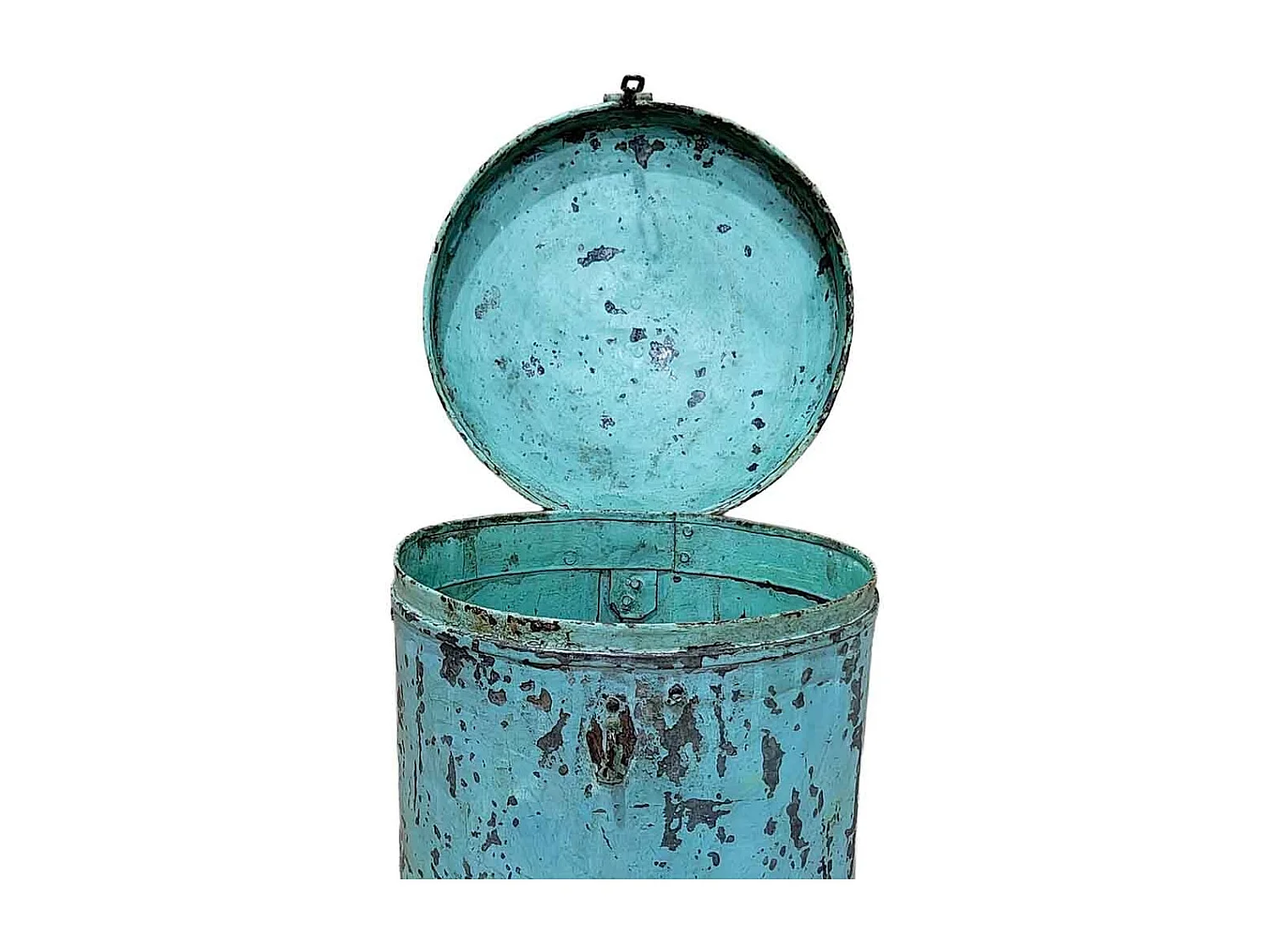 Malle en métal fabriquée à la main 29x29x41h cm