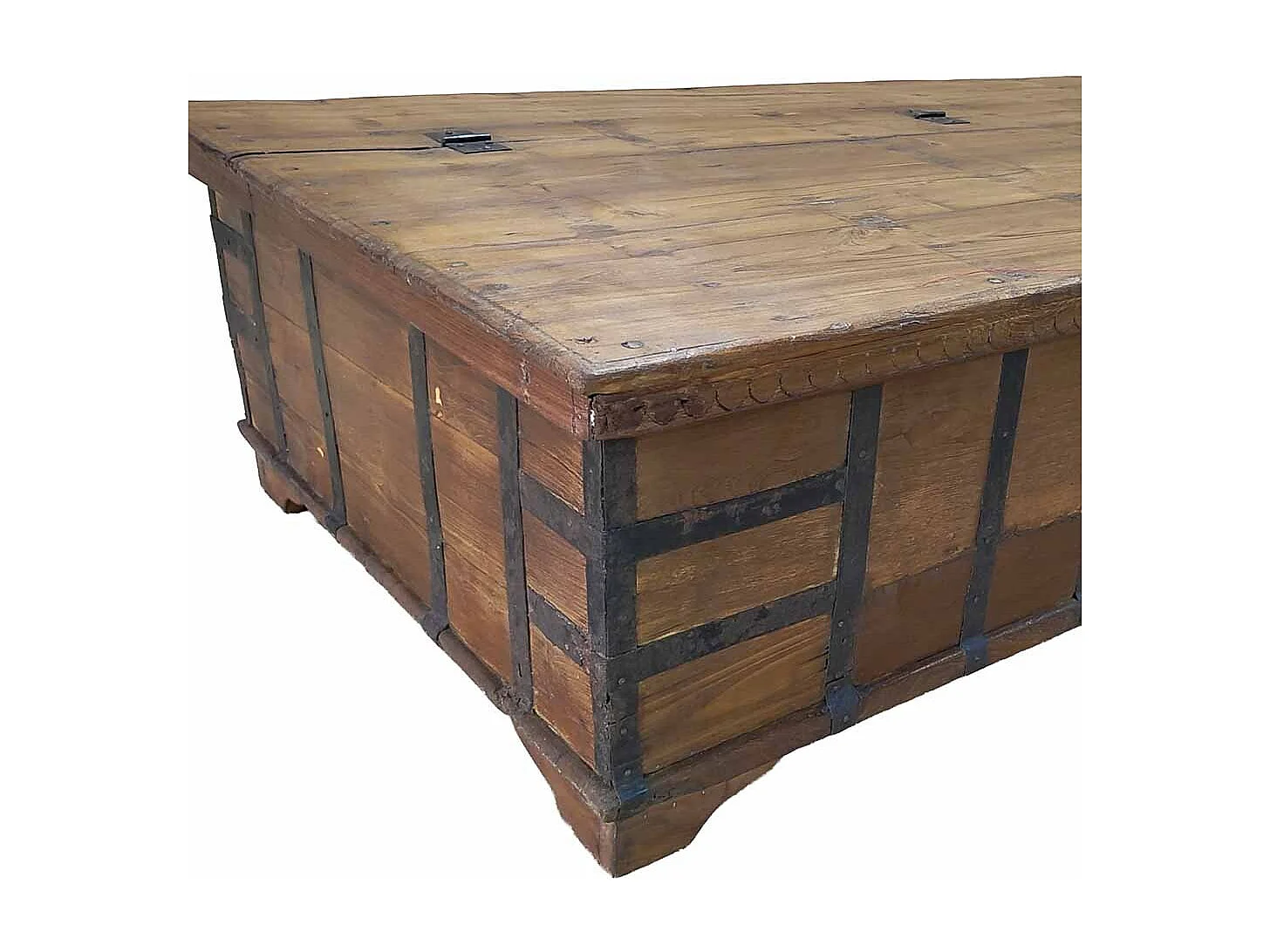 Coffre en bois fabriqué à la main 178 x 95 x 47 cm (hauteur)