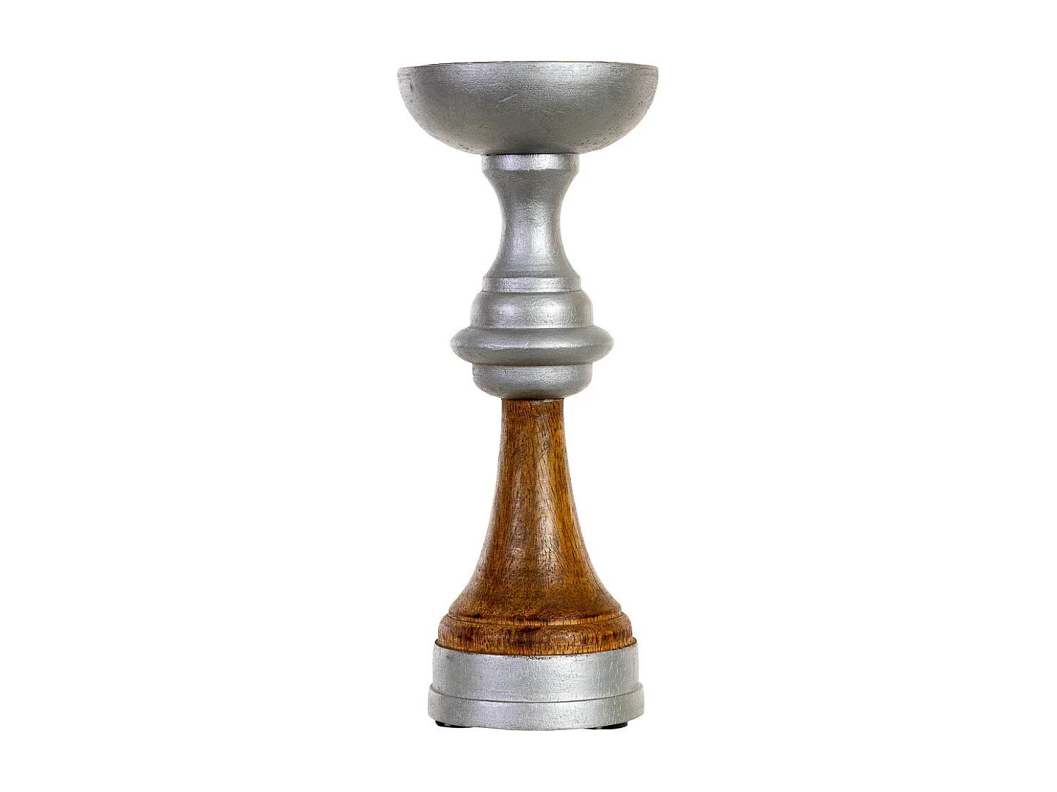 Bougeoir en bois brun 10 x 10 x 25 cm (h)