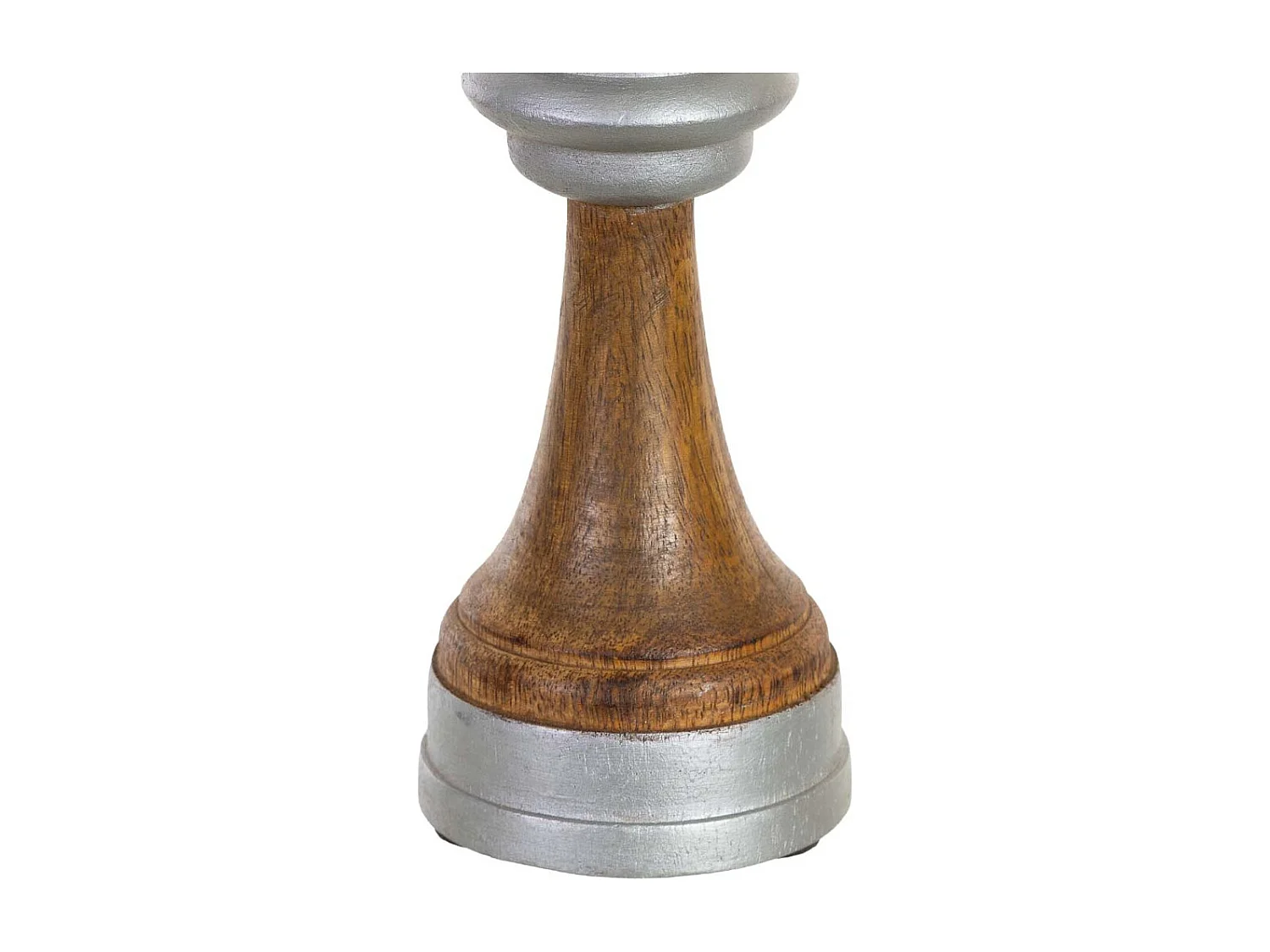 Bougeoir en bois brun 10 x 10 x 25 cm (h)