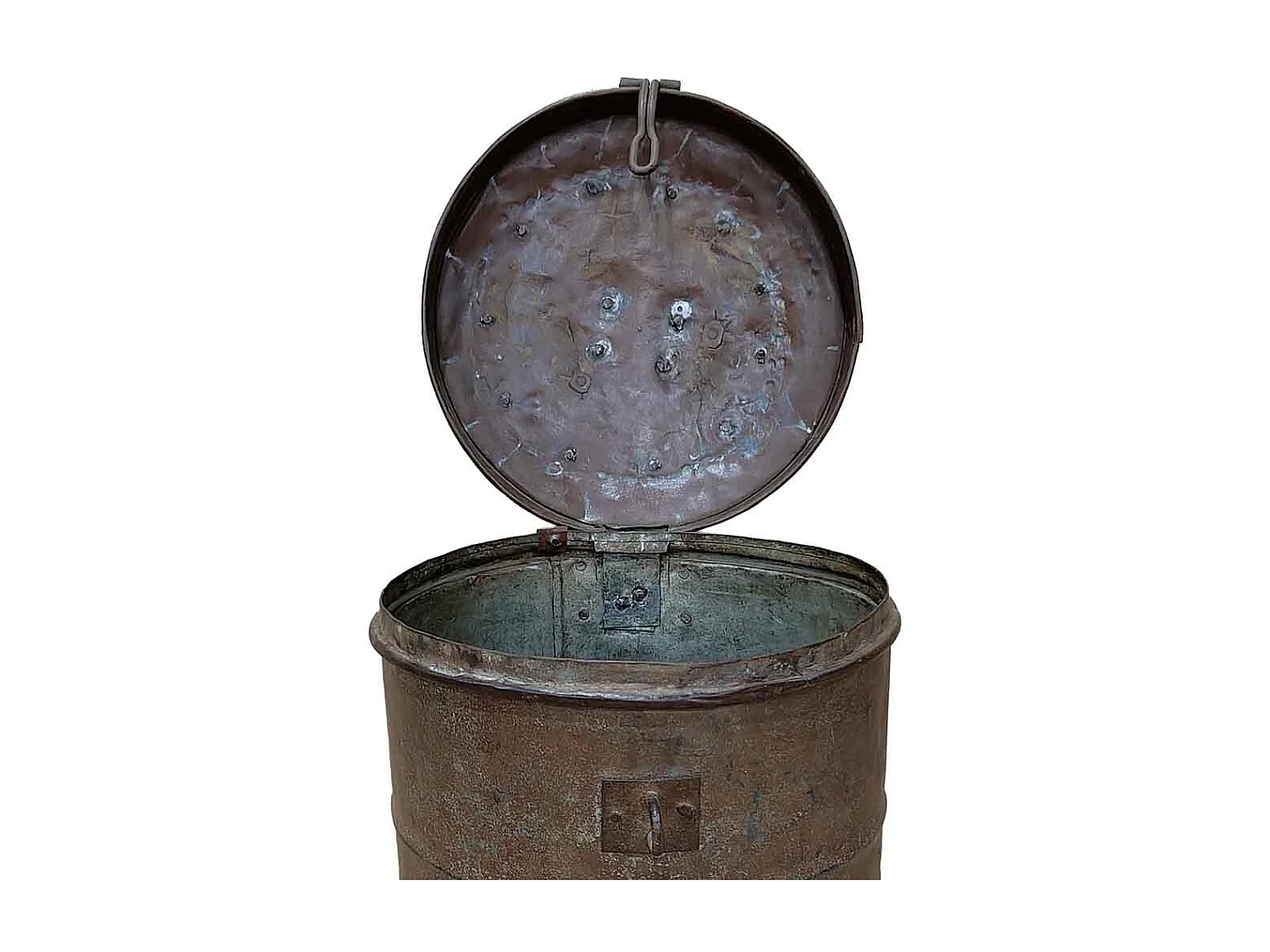 Malle en métal fabriquée à la main 29x29x41h cm