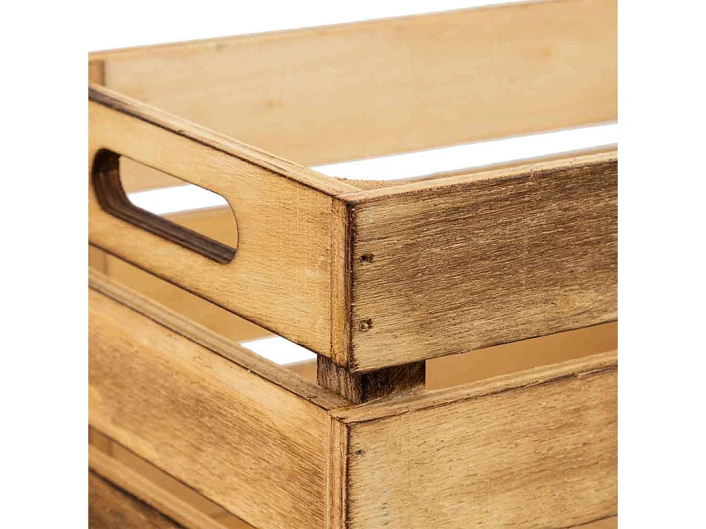 Cajon de madera marrón 18x12x10h cm