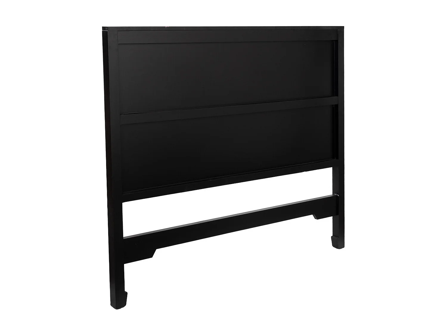 Cabeceira de cama em madeira preta com ripas 150x5x130 cm