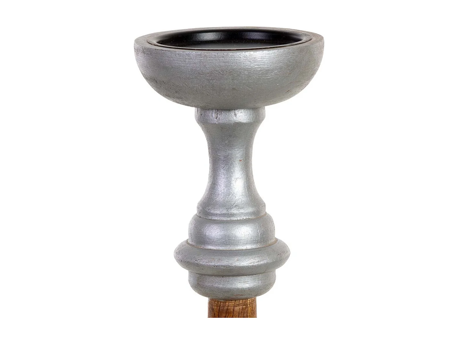 Bougeoir en bois brun 10 x 10 x 30 cm (h)