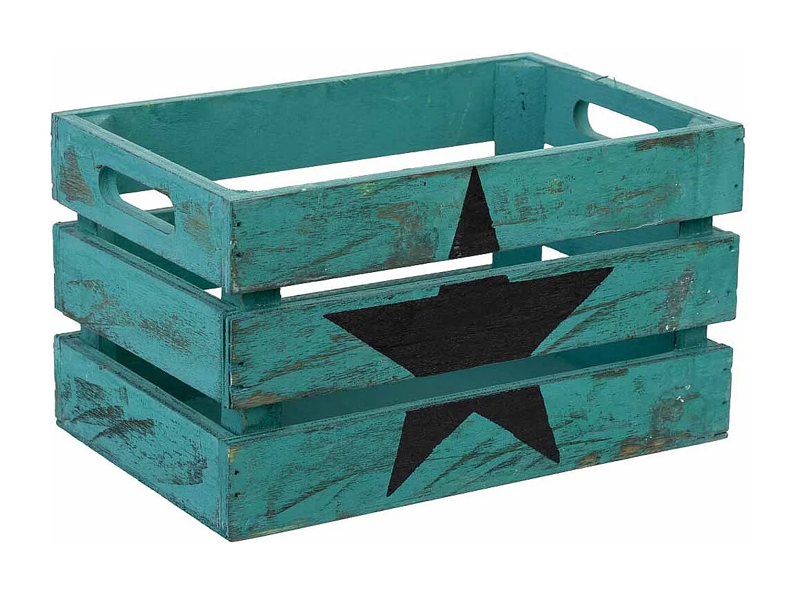 Tiroir en bois bleu 18 x 12 x 10 cm hauteur