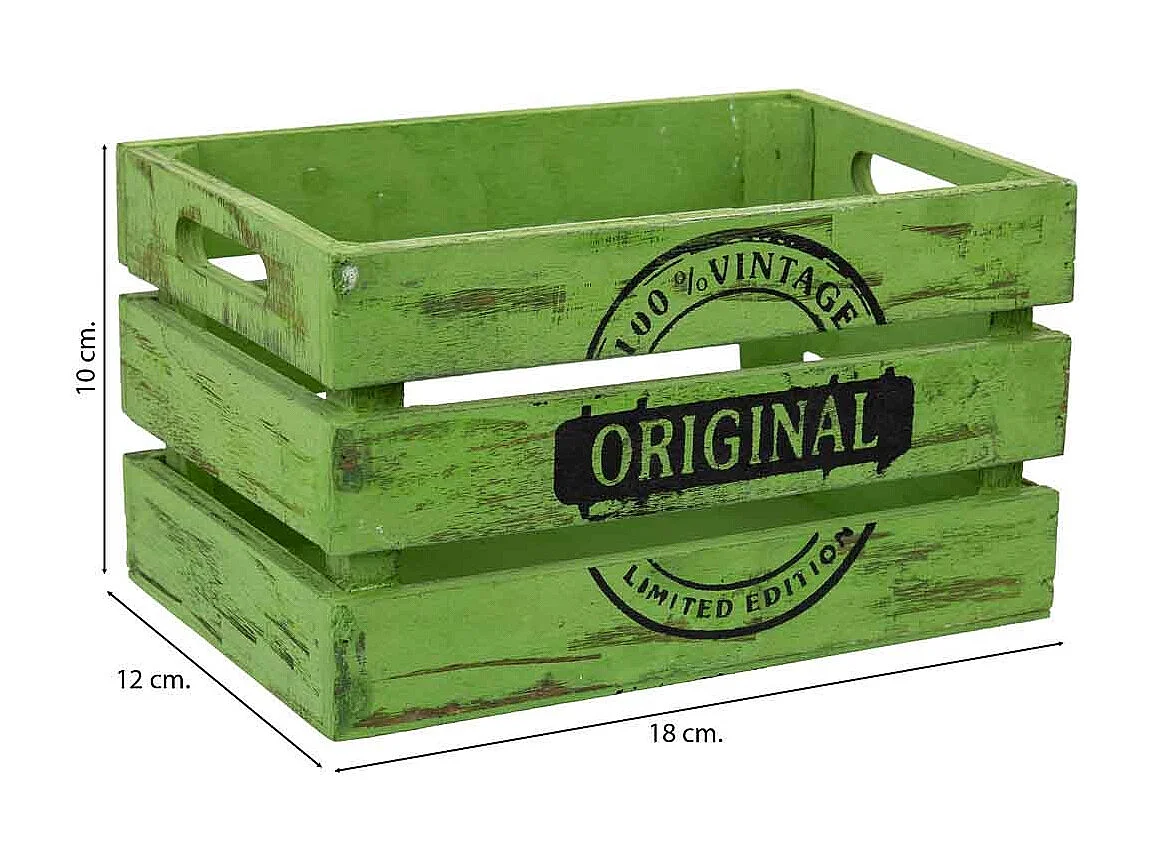 Tiroir en bois vert 18 x 12 x 10 cm hauteur