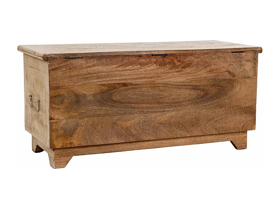 Coffre en bois beige fait main 100 x 40 x 46 cm