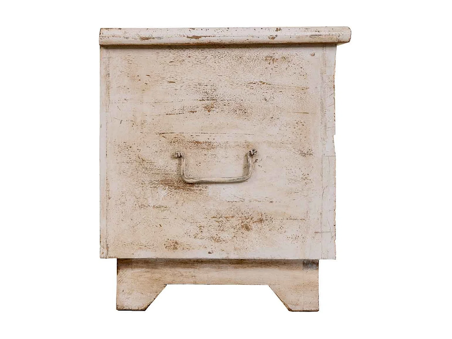 Coffre en bois beige fait main 100 x 40 x 46 cm