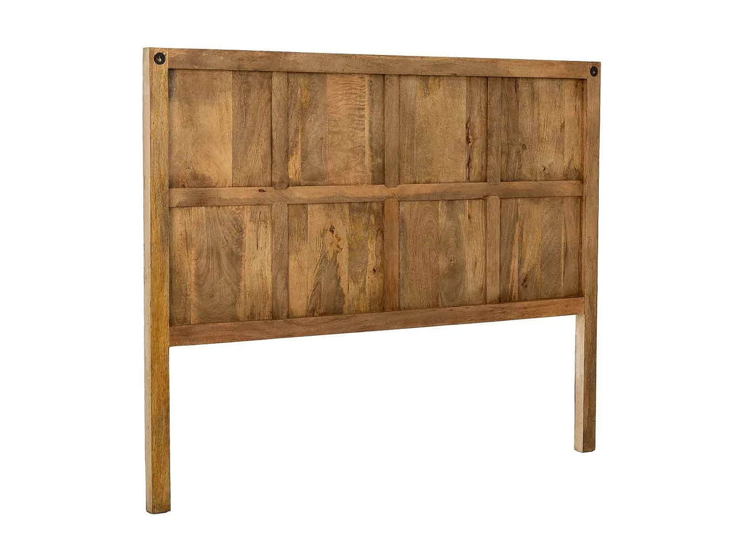 Tête de lit artisanale en bois beige, 160x3x130 cm