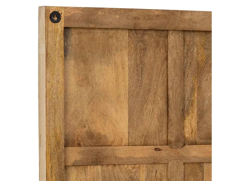 Tête de lit artisanale en bois beige, 160x3x130 cm